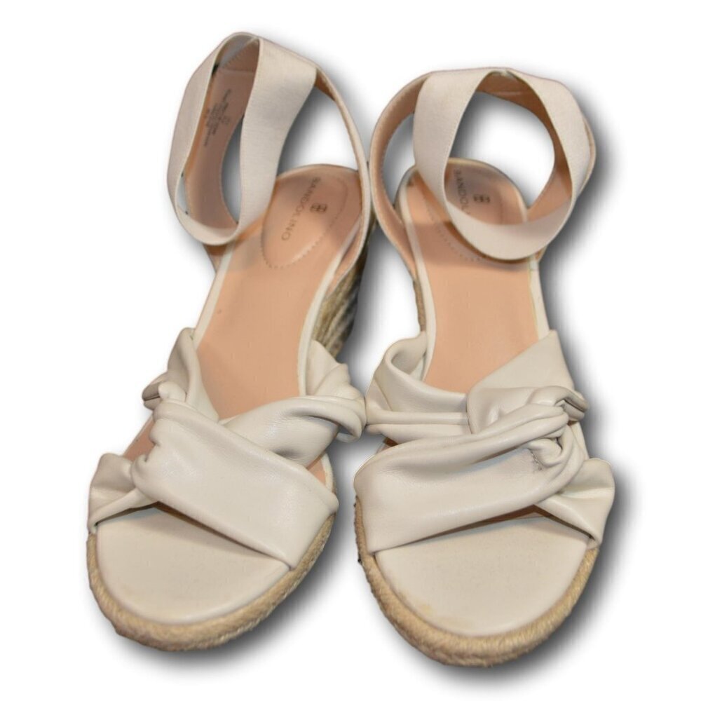 Bandolino Womens Jenna 3 Ivory Wedge Sandals Shoes 8.5